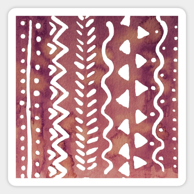 Loose boho chic pattern - purple brown Magnet by wackapacka